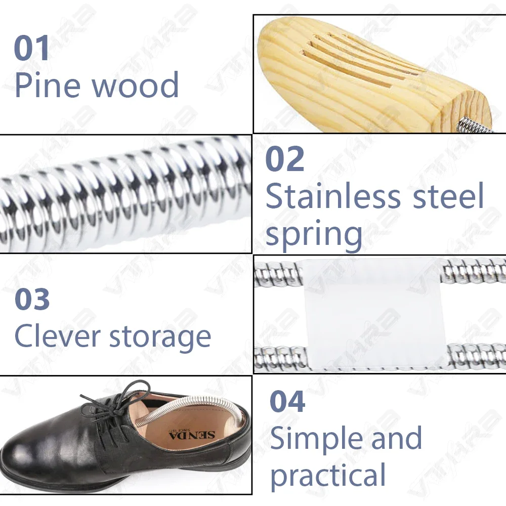 2PCS Wooden Shoe Trees Men Woman internal support Shoes Tree Anti Deformation Shoes Stretcher Shaping Anti Wrinkle Shoe Lasts thumbnail 5