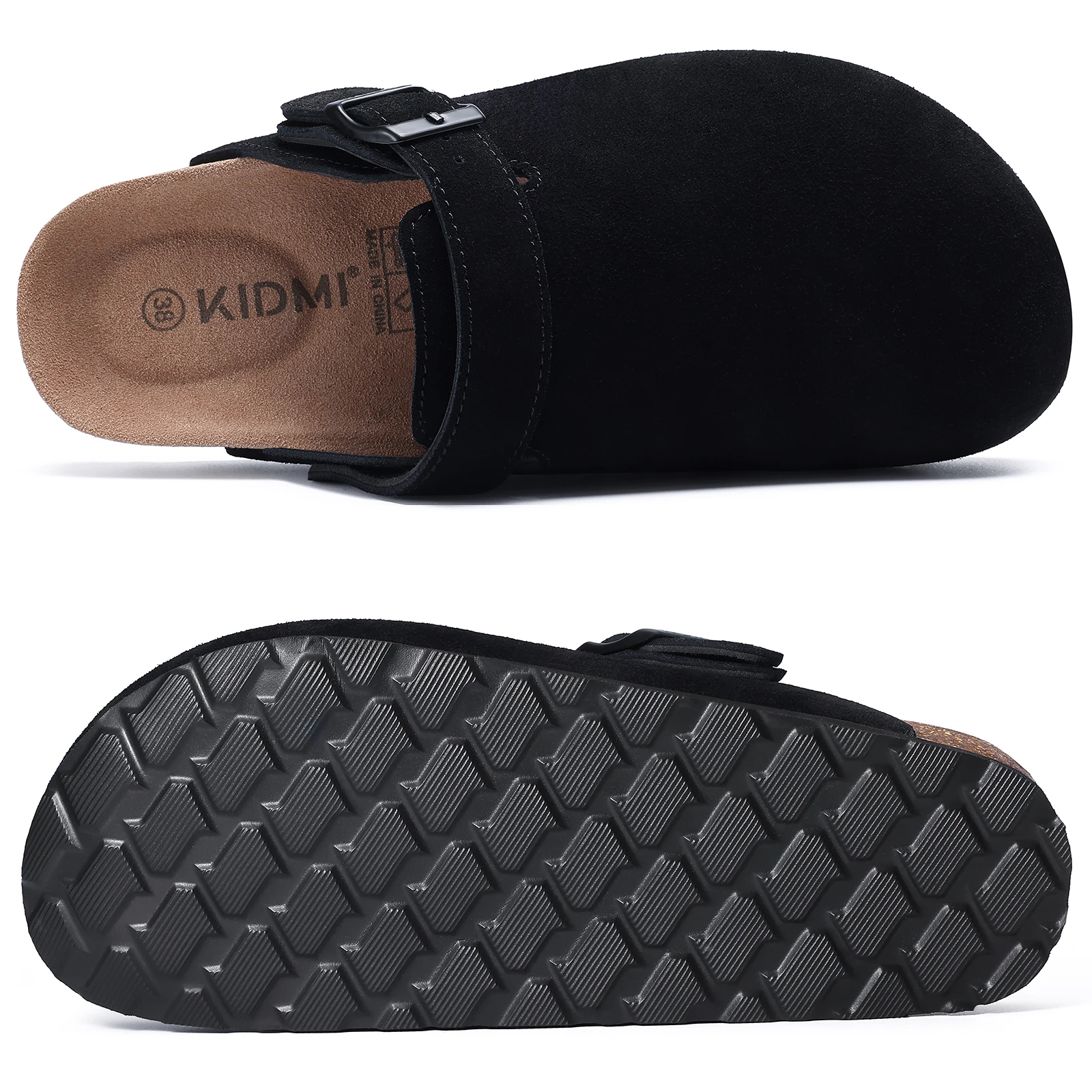CRACOMIN Fashion Women's Clogs With Adjustable Strap Cork Footbed Leather Mules Slippers Unisex Outdoor Comfortable Potato Shoes thumbnail 4
