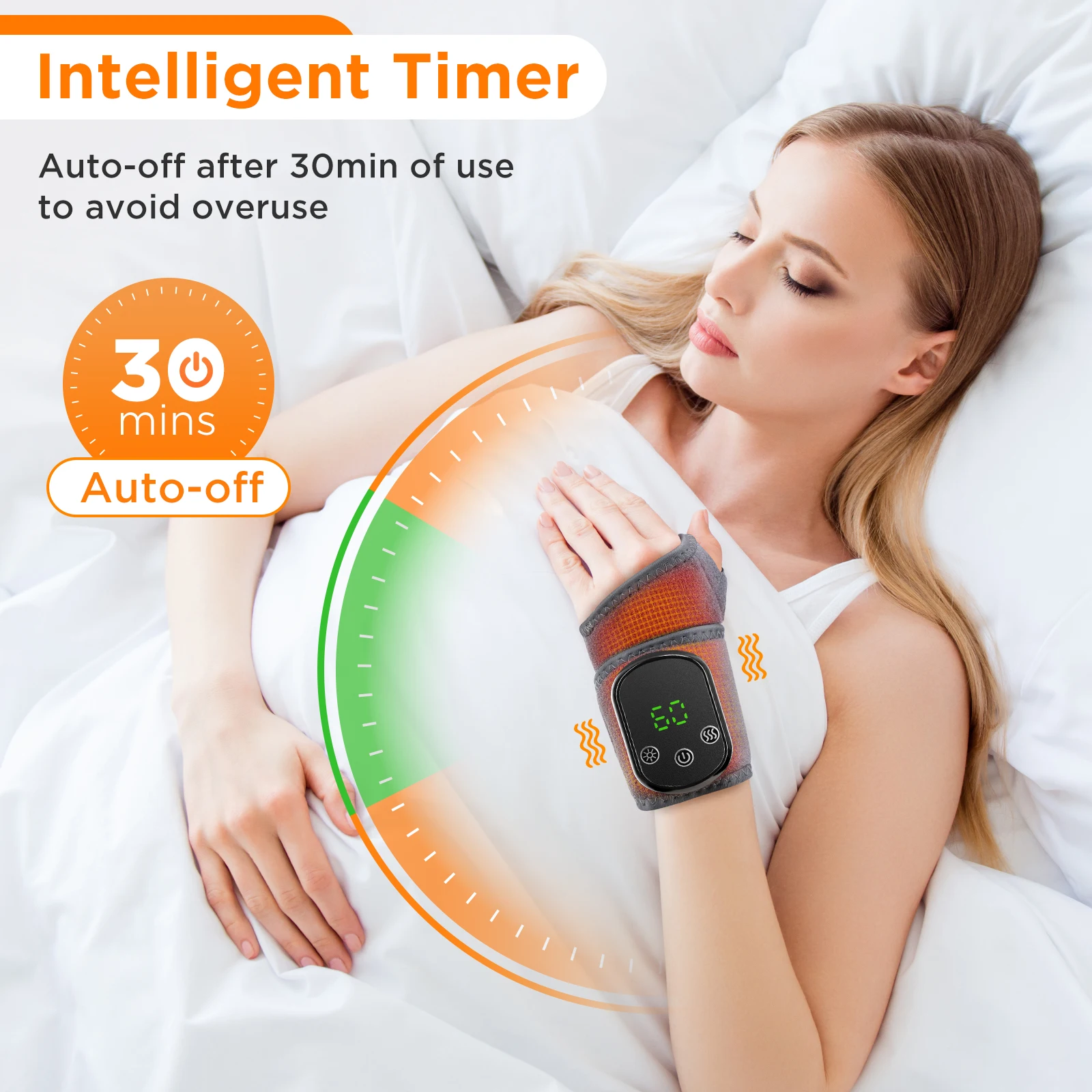 Electric Wrist Brace with Adjustable Hot Compress Vibration Massage Ankle Guard Band Carpal Tunnel Hand Foot Protection Tool thumbnail 4