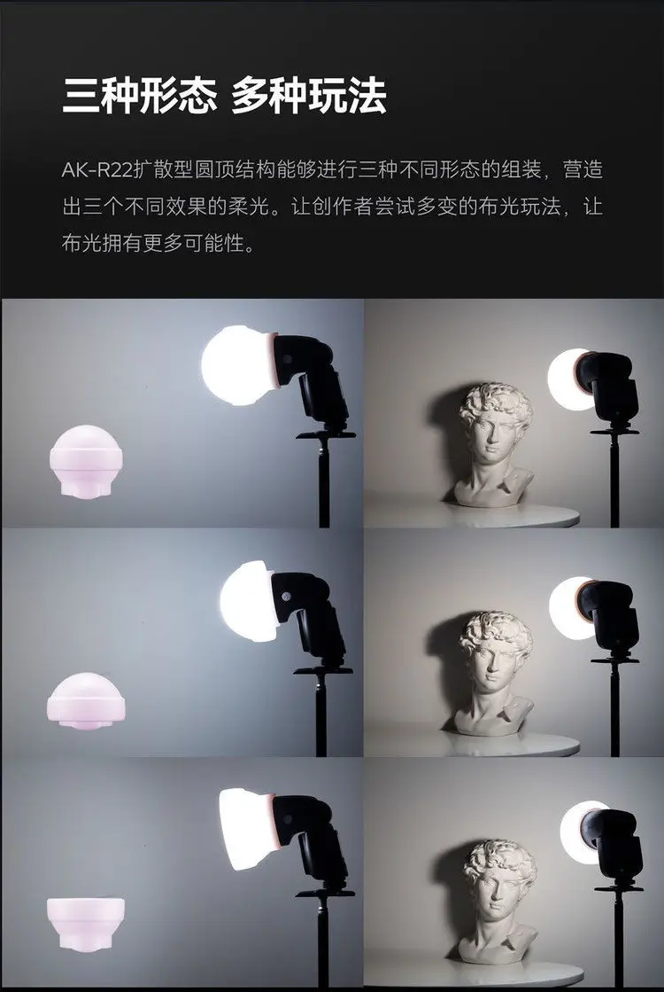 Suitable for Godox Ak-R22 Silicone Soft Light Ball Cover V1 Flash Light Round Head On-Camera Light Accessories Ad100Pro/H200R Applicable thumbnail 4