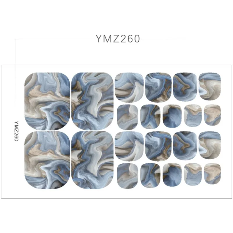 22stickers/sheet New Toenail Stickers Summer Toenails Stickers Marble Halo Fake Nail Art Stickers Waterproof Foot Nail Stickers thumbnail 4