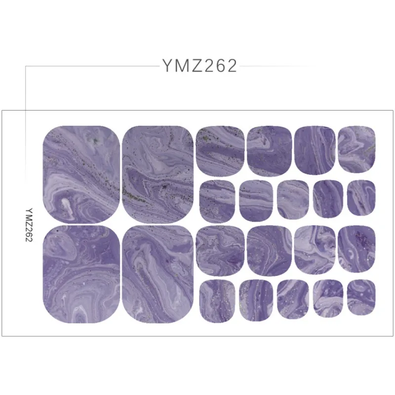 22stickers/sheet New Toenail Stickers Summer Toenails Stickers Marble Halo Fake Nail Art Stickers Waterproof Foot Nail Stickers thumbnail 6
