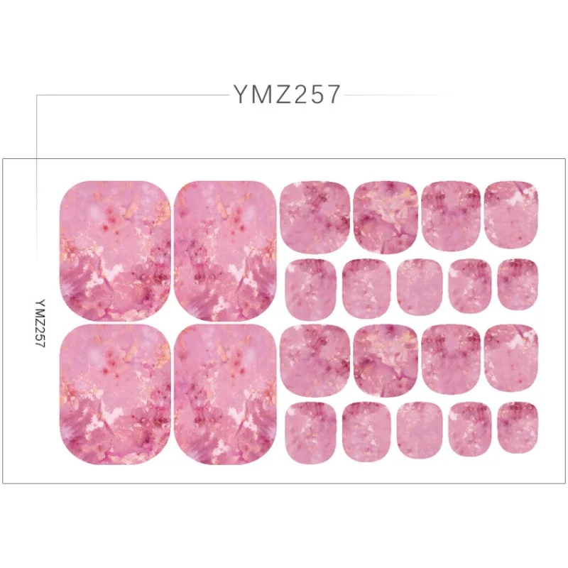22stickers/sheet New Toenail Stickers Summer Toenails Stickers Marble Halo Fake Nail Art Stickers Waterproof Foot Nail Stickers thumbnail 2