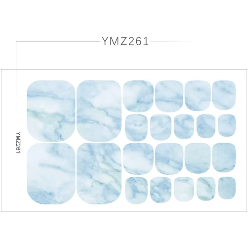 22stickers/sheet New Toenail Stickers Summer Toenails Stickers Marble Halo Fake Nail Art Stickers Waterproof Foot Nail Stickers thumbnail 5
