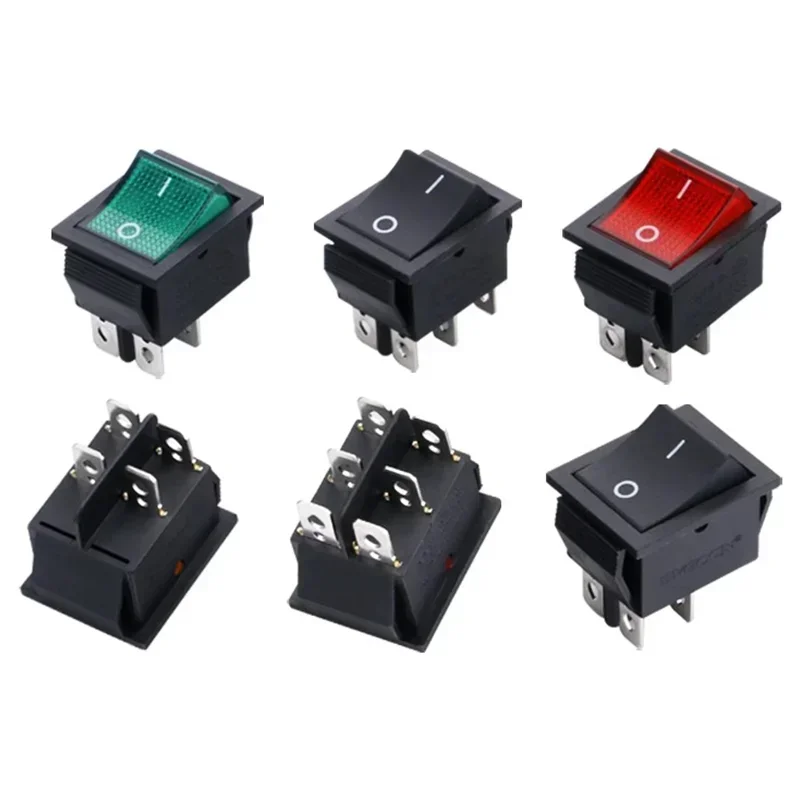 5/20Pcs KCD4 Snap-in Switch AC Power Switch ON OFF 16A 250V Rocker Switch 4/6Pin Toggle Switches with Led Light kcd4 25x31mm thumbnail 4