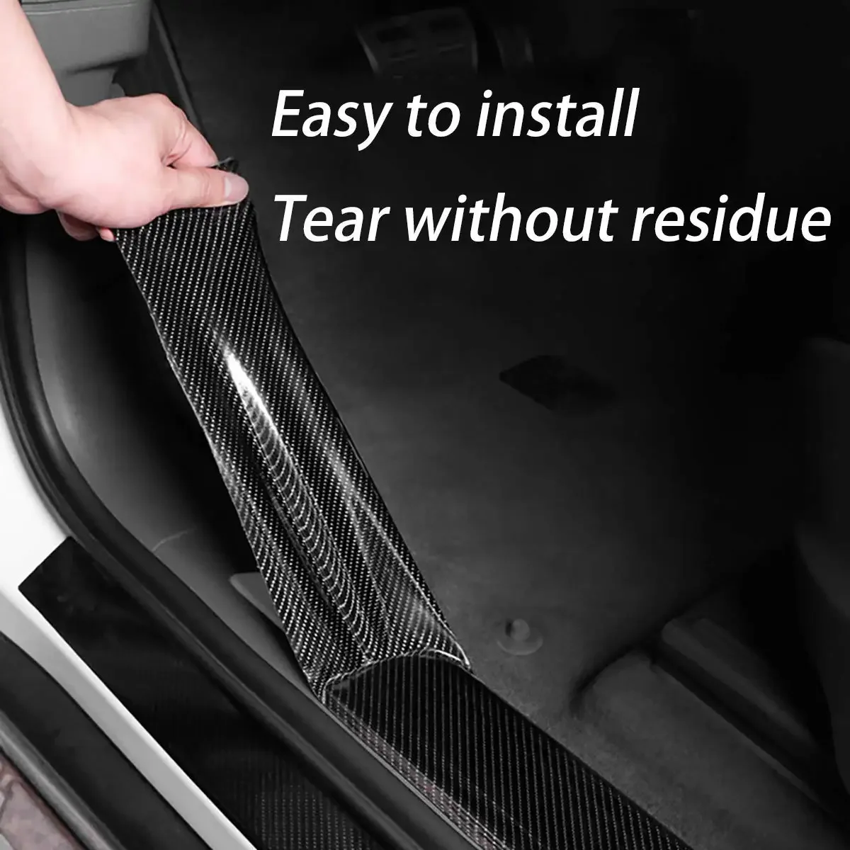 Carbon Fiber Automotive Adhesive Tape Roll Matte Black Protective Car Film Self-Adhesive Film 3D Vinyl Car Film Accessories thumbnail 2
