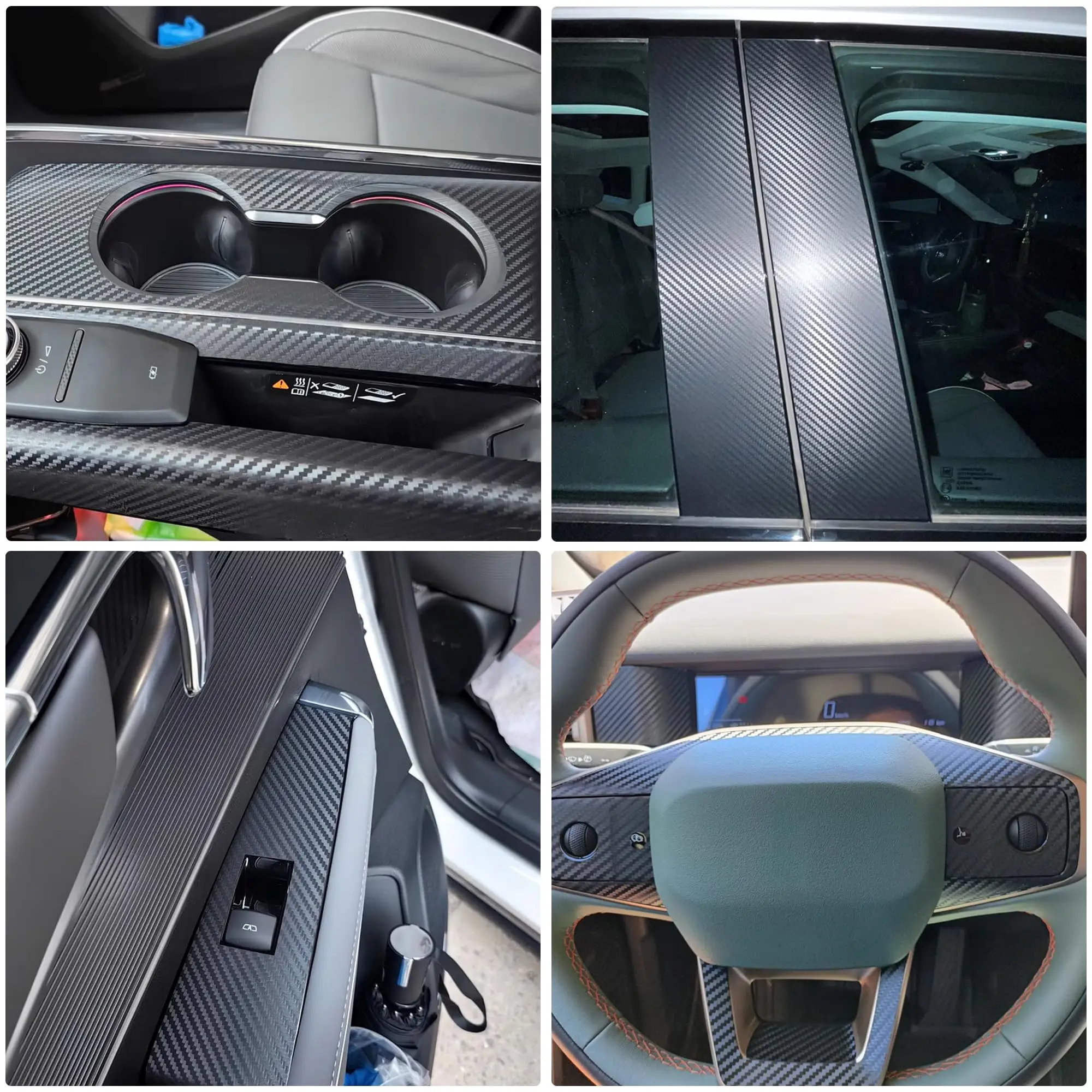 Carbon Fiber Automotive Adhesive Tape Roll Matte Black Protective Car Film Self-Adhesive Film 3D Vinyl Car Film Accessories thumbnail 4
