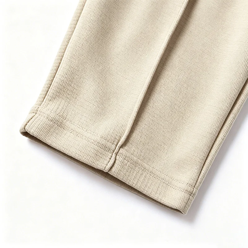 Men's Waffle Knit Casual Pants, Slim Fit Drawstring Trousers with Pockets, Stylish for Spring Autumn Outdoor & Daily Wear forMen thumbnail 4