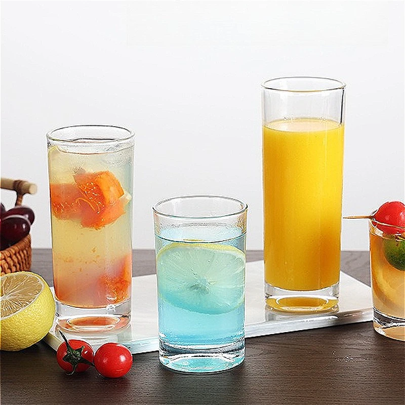 Thickened Glass Cup Transparent Water Cup Breakfast Milk Juice Cups Multiple Capacity Wine Glasses Cold Drink Mug Water Bottle
