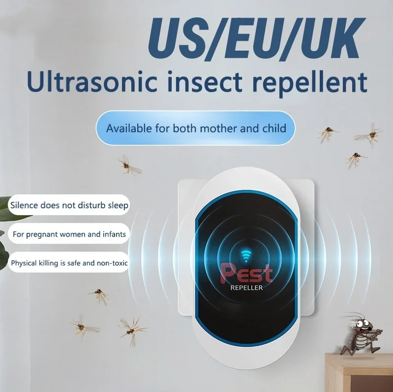 Upgraded Ultrasonic Pest Repellent Plug in Mosquito Bug Rat Cockroach Repeller Eco-Friendly Silent Safe for Kids Pets