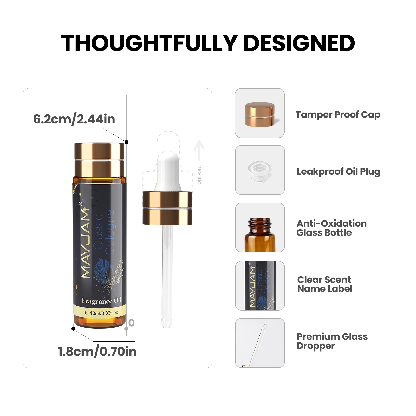 MAYJAM Men's Essential Oil Classic Cologne Sweet Tobacco Bay Rum Forest Pine Bamboo Rain Fragrance Long-lasting Scents thumbnail 5