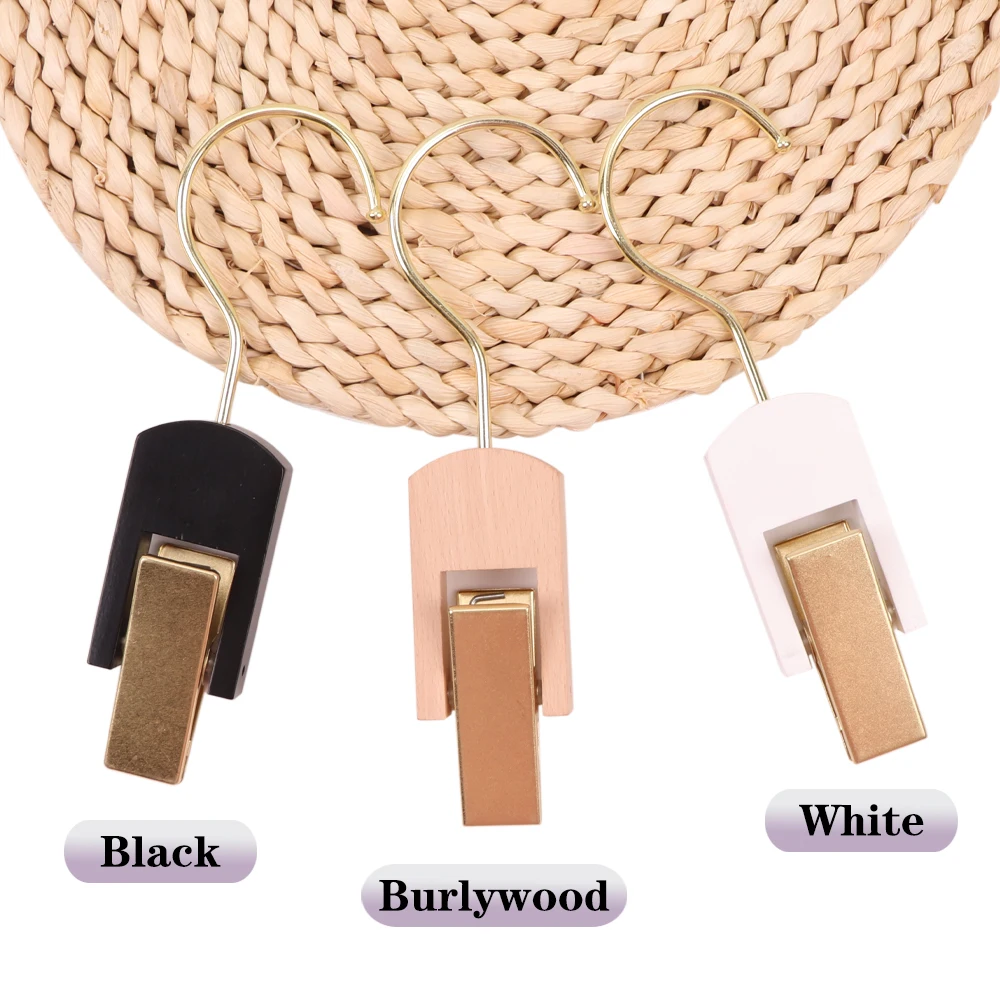 Plussign Wooden Double-Sided Hanger With Swivel Hook For Hairpieces Ponytail Bundles Holder Hanger For Wig Carrier Wig Holder thumbnail 4