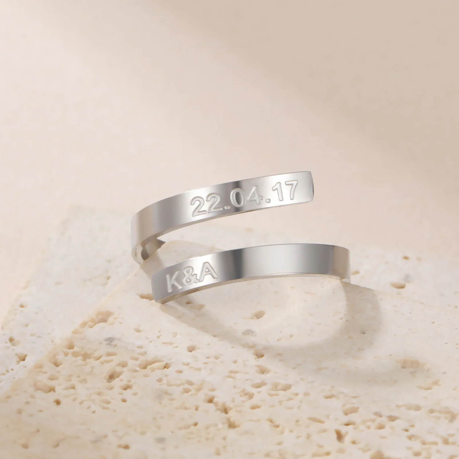 Skyrim Customized Name Date Engraved Rings for Women Men Personalized Stainless Steel Gold Color Rings Wedding Jewelry 2026 thumbnail 3