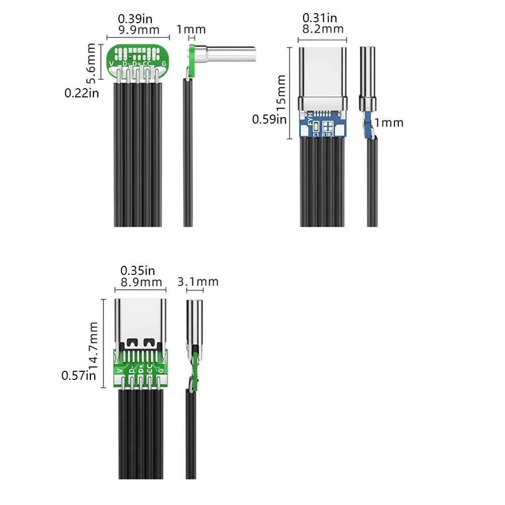 Flexible Flat Silicone USB C to USB C Cable Left/Right Angled for Camera Phones 65W Fast Charging 2.0 Data Transfer Data Cables thumbnail 6