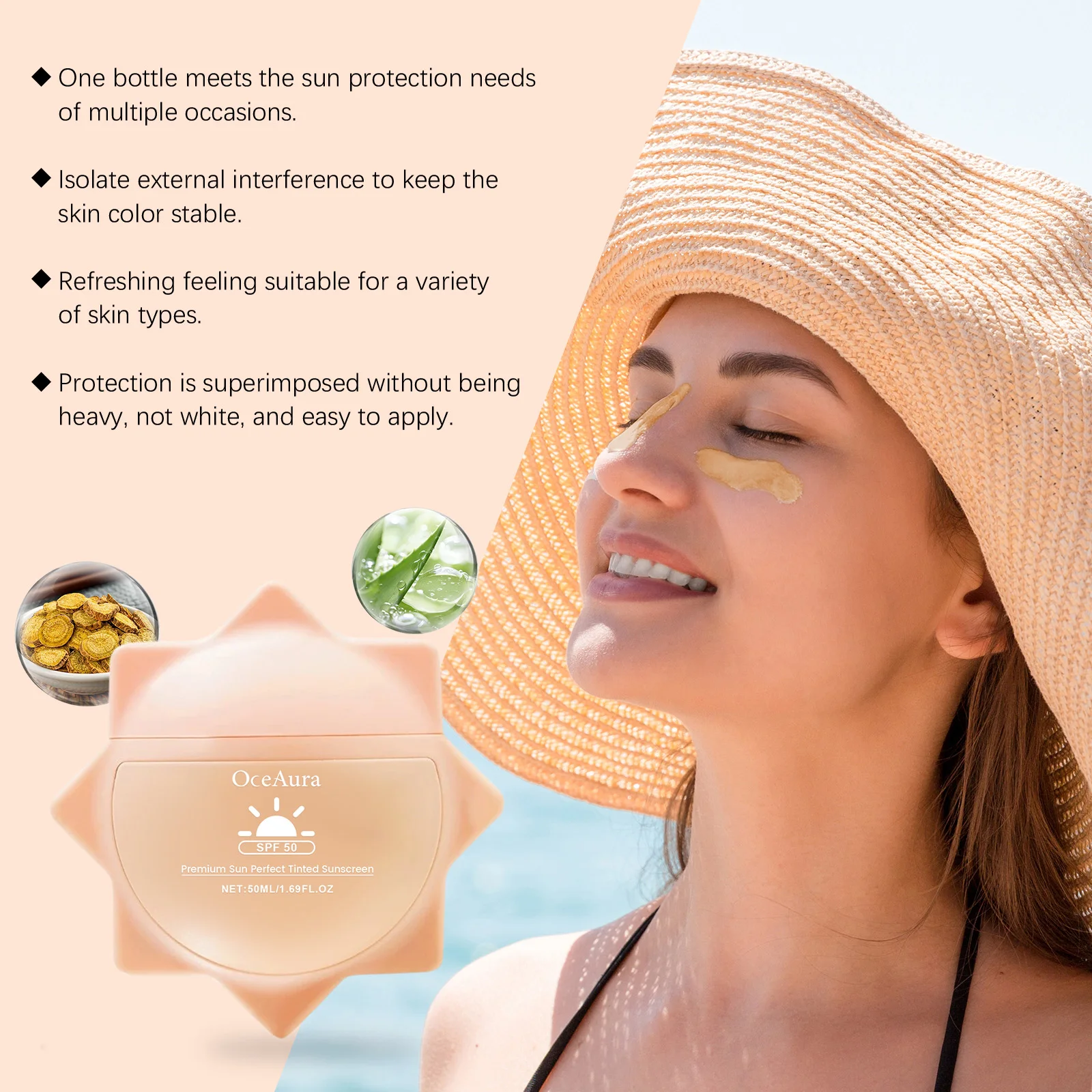 Sunscreen For Face Whole Body SPF 50+ UV Resistant Skin Protection Anti Sunburn Oil Control Moisturizing Sun Isolation Cream thumbnail 6
