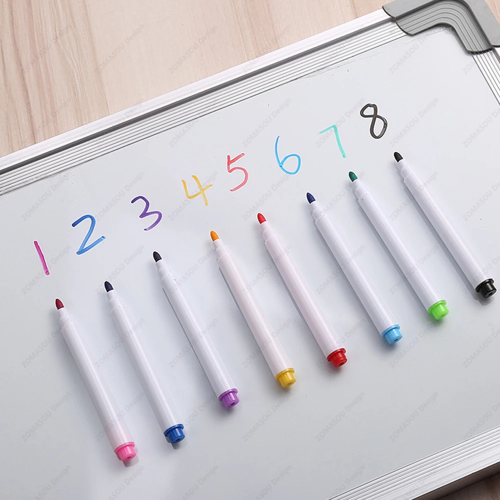 48-1Pcs Magnetic Erasable Whiteboard Pen Color Options Numbering Stationery Office Teaching Supplies for Student Blackboard Note thumbnail 5