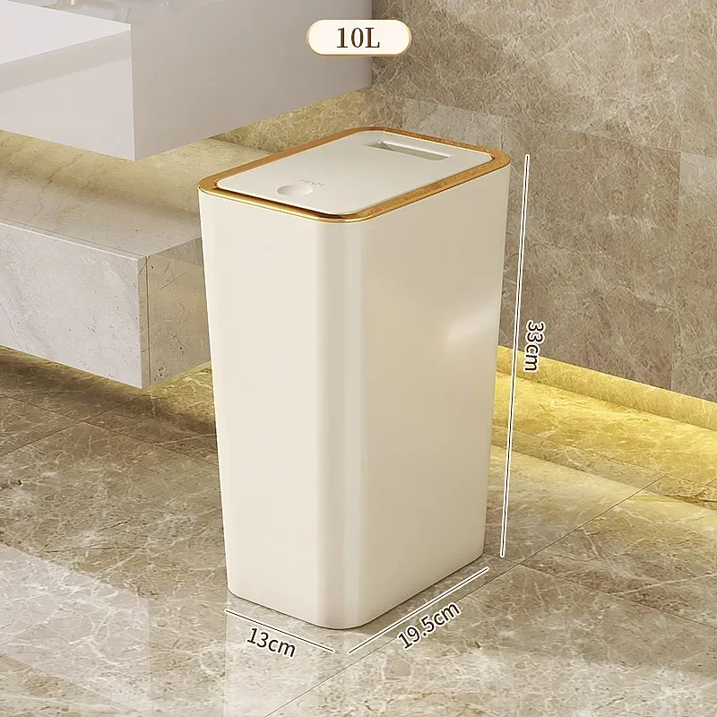 Odor Proof Trash Can with One-Touch Modern Design Durable Plastic Bathroom Kitchen Bin Space Saving Leakproof thumbnail 5