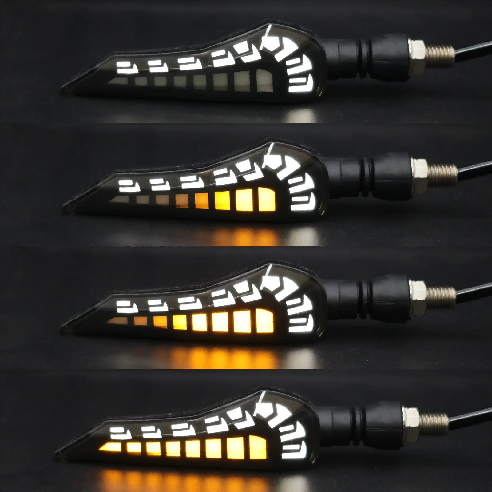 2Pcs Universal Motorcycle LED Turn Signal Light ABS Flowing Indicator Lamp Running Blinker Brake Light For Yamaha Honda Suzuki thumbnail 6