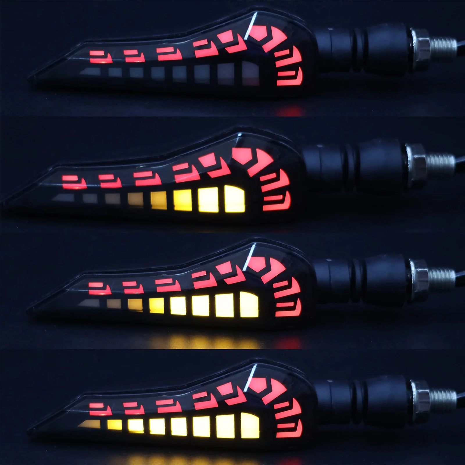 2Pcs Universal Motorcycle LED Turn Signal Light ABS Flowing Indicator Lamp Running Blinker Brake Light For Yamaha Honda Suzuki thumbnail 5