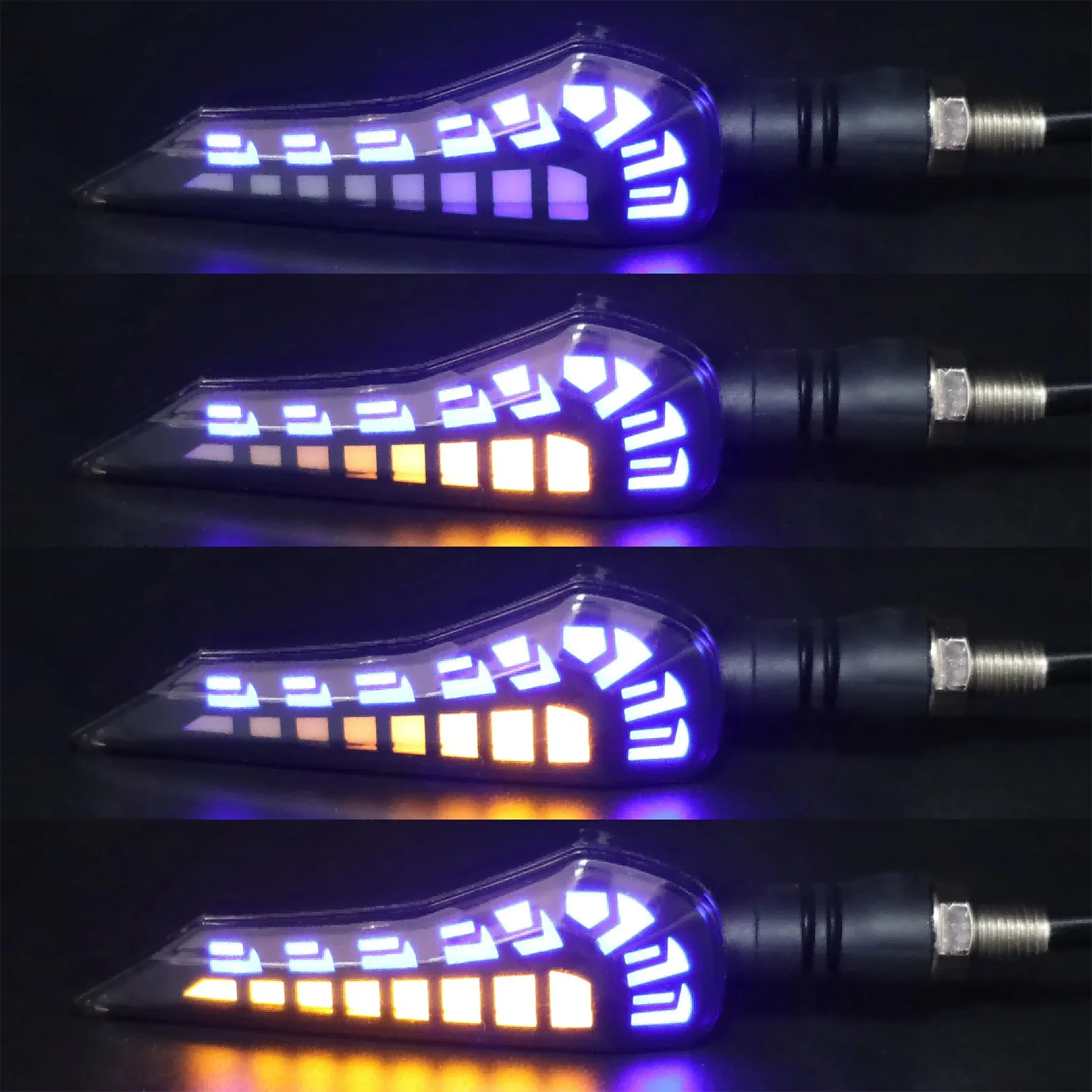 2Pcs Universal Motorcycle LED Turn Signal Light ABS Flowing Indicator Lamp Running Blinker Brake Light For Yamaha Honda Suzuki thumbnail 4