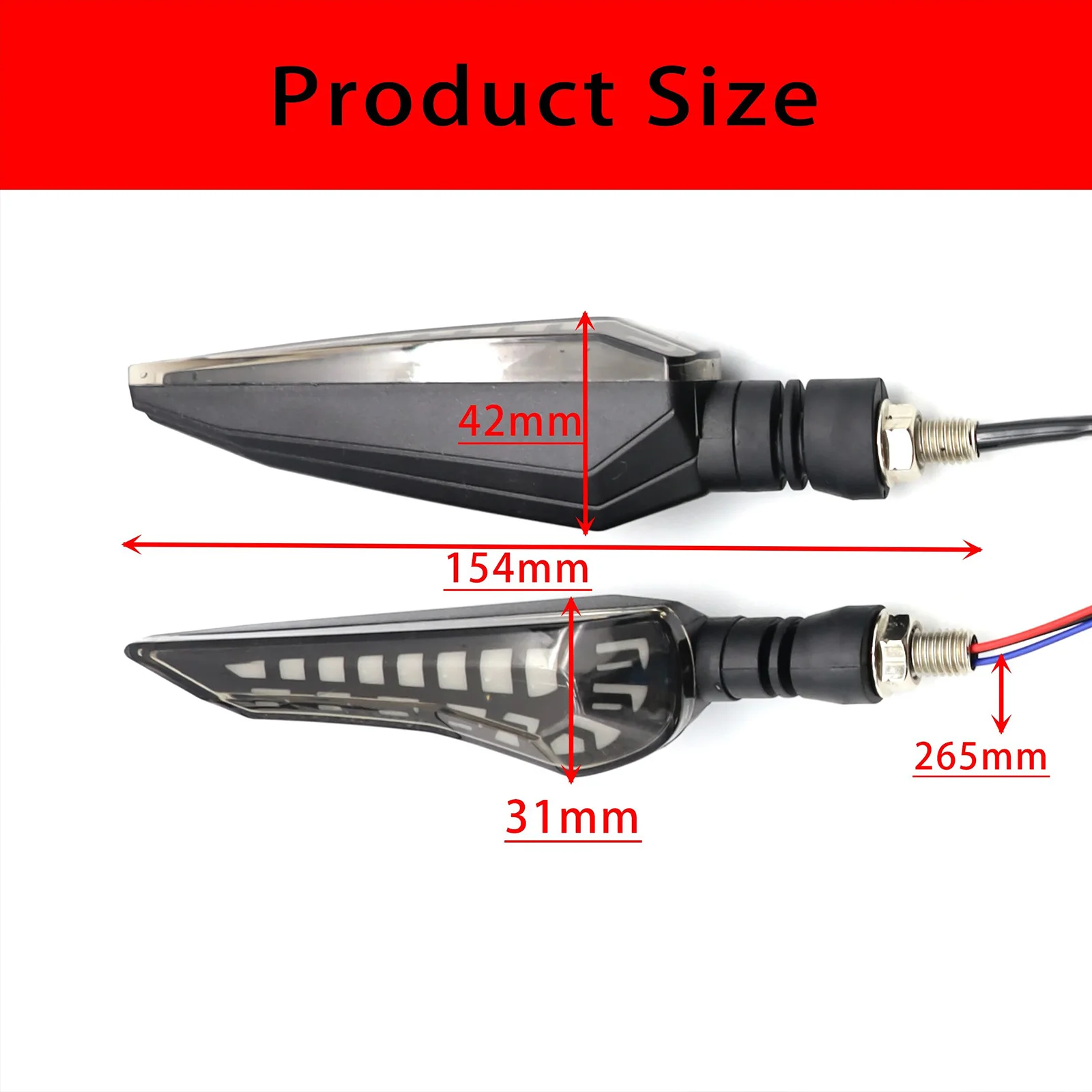 2Pcs Universal Motorcycle LED Turn Signal Light ABS Flowing Indicator Lamp Running Blinker Brake Light For Yamaha Honda Suzuki thumbnail 2