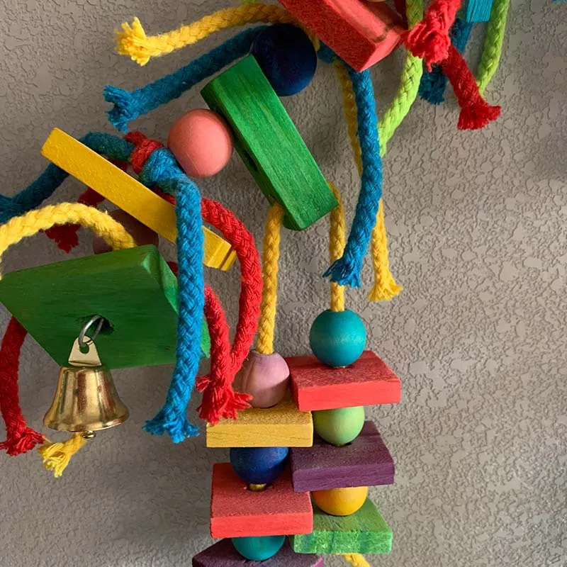 Bird Toy Parrot Colorful Wooden Chewing Toy thumbnail 2