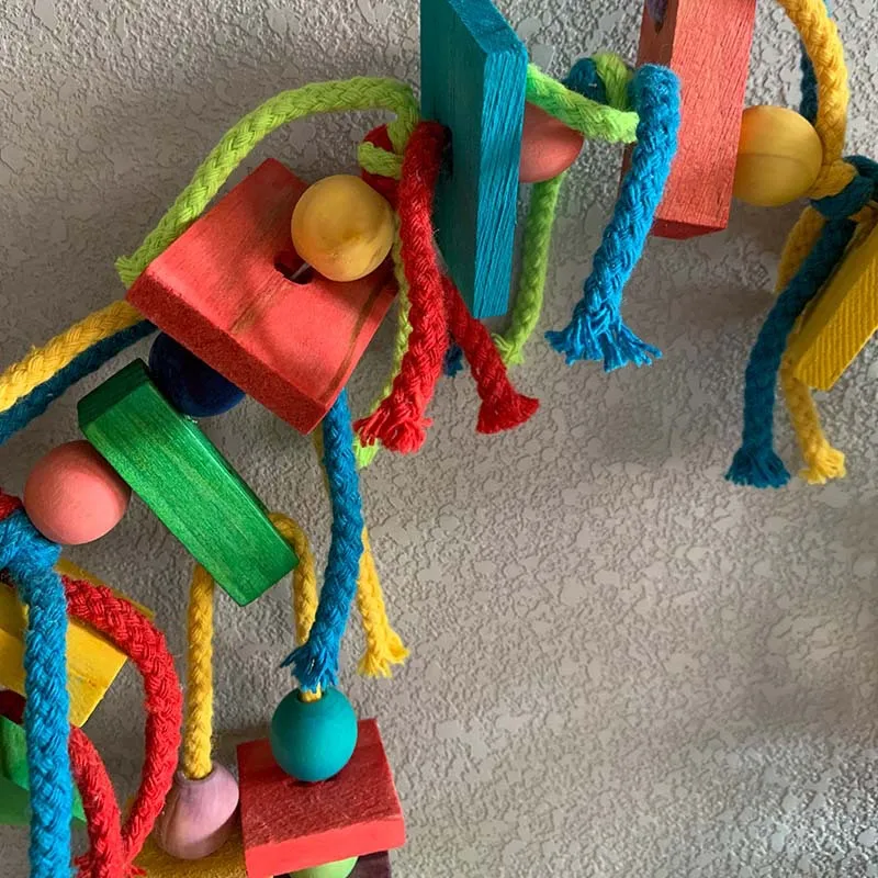 Bird Toy Parrot Colorful Wooden Chewing Toy thumbnail 3