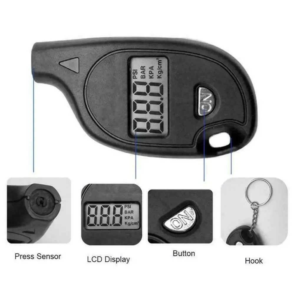 Mini Keychain Style Digital Tire Gauge LCD Display 2-150 PSI Car Tyre Air Pressure Tester Meter for Car Auto Motorcycle thumbnail 3