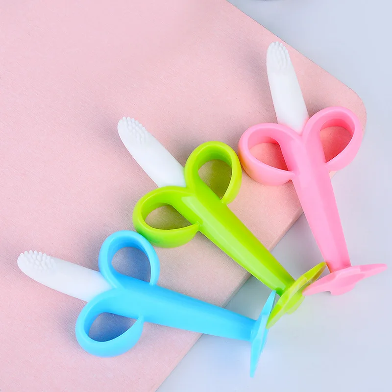 2 in 1 Kids Banana Shape Toothbrush Toddlers Teether Silicone Training Toothbrush BPA Free Teething Chew Baby Dental Care thumbnail 6