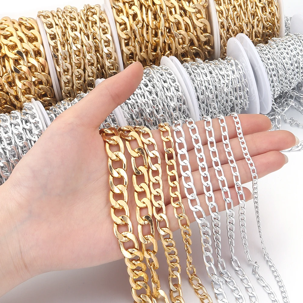 5Yards/Roll Metal Aluminum Chain Twist Chain Bulk Chain For DIY Jewelry Making Necklace Bracelet Clothing Bag Accessory Supplies