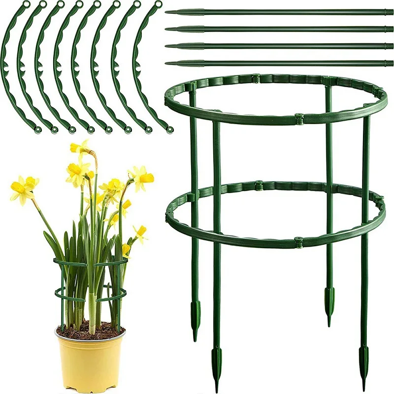 2/4PCS Plastic Plant Support Pile Frame Greenhouse Arrangement Semicircle Fixed Rod Indoor Flower Plant Vine Climbing Bracket thumbnail 6