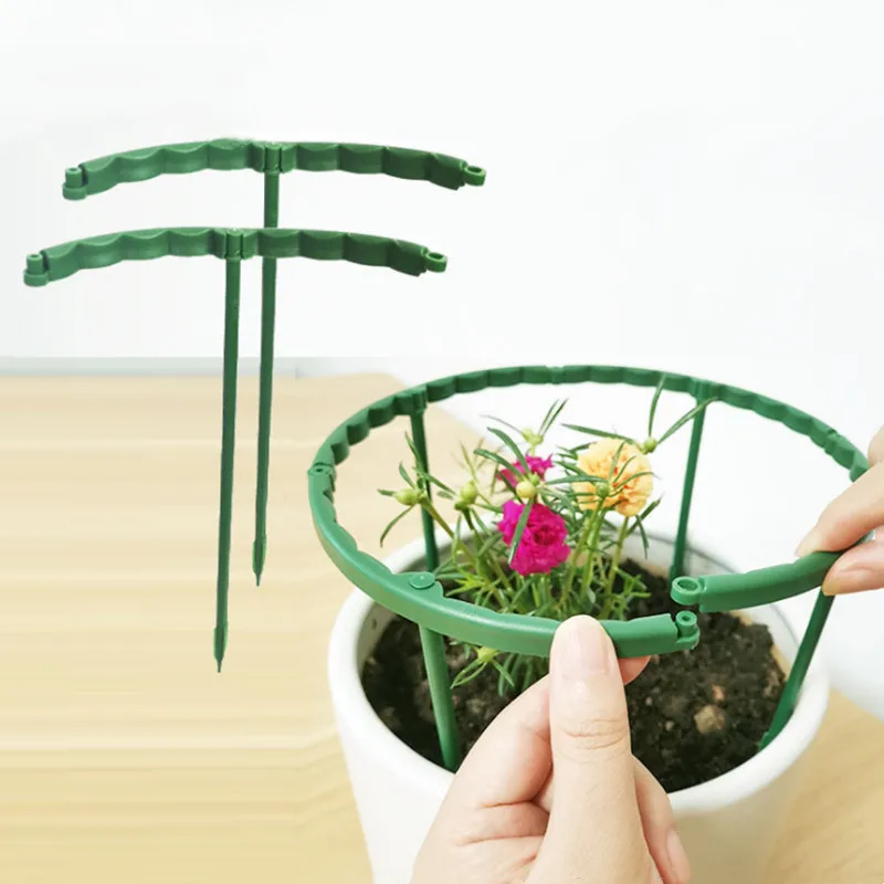 2/4PCS Plastic Plant Support Pile Frame Greenhouse Arrangement Semicircle Fixed Rod Indoor Flower Plant Vine Climbing Bracket thumbnail 4