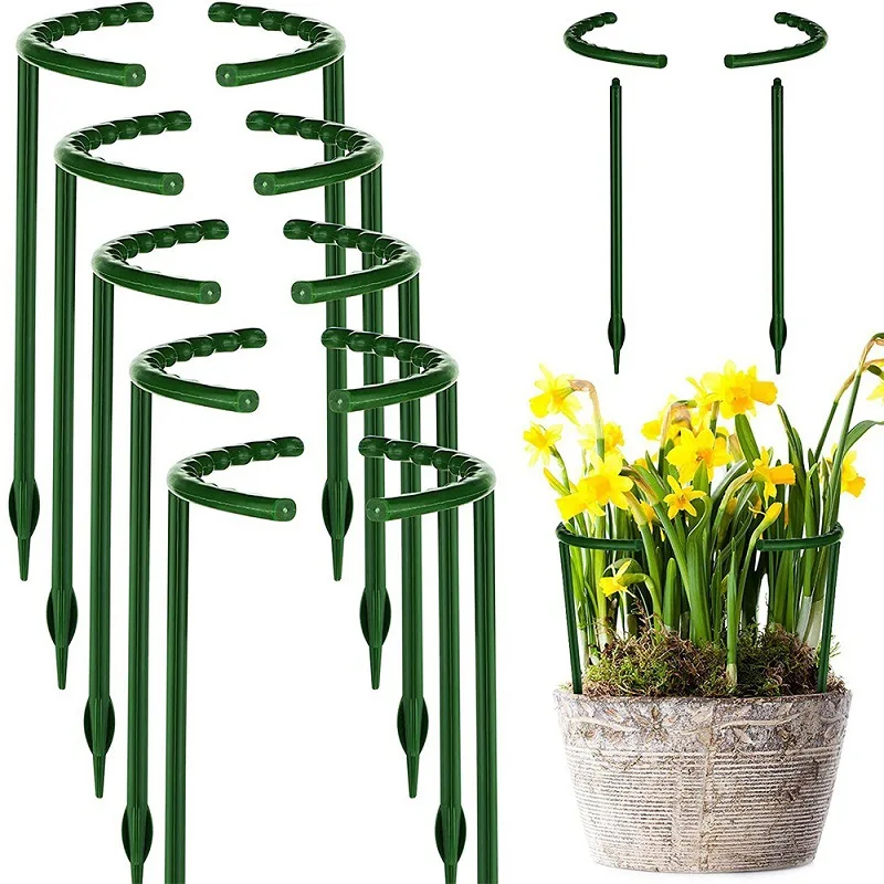 2/4PCS Plastic Plant Support Pile Frame Greenhouse Arrangement Semicircle Fixed Rod Indoor Flower Plant Vine Climbing Bracket thumbnail 3
