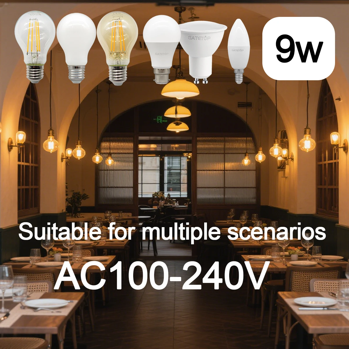 8pcs Led Edison Filament Bulb E27 B22 E14 C35 A60 ST64 220V240V Vintage 2700K 4000K Warm Glass Lamp Lighting Indoor Living