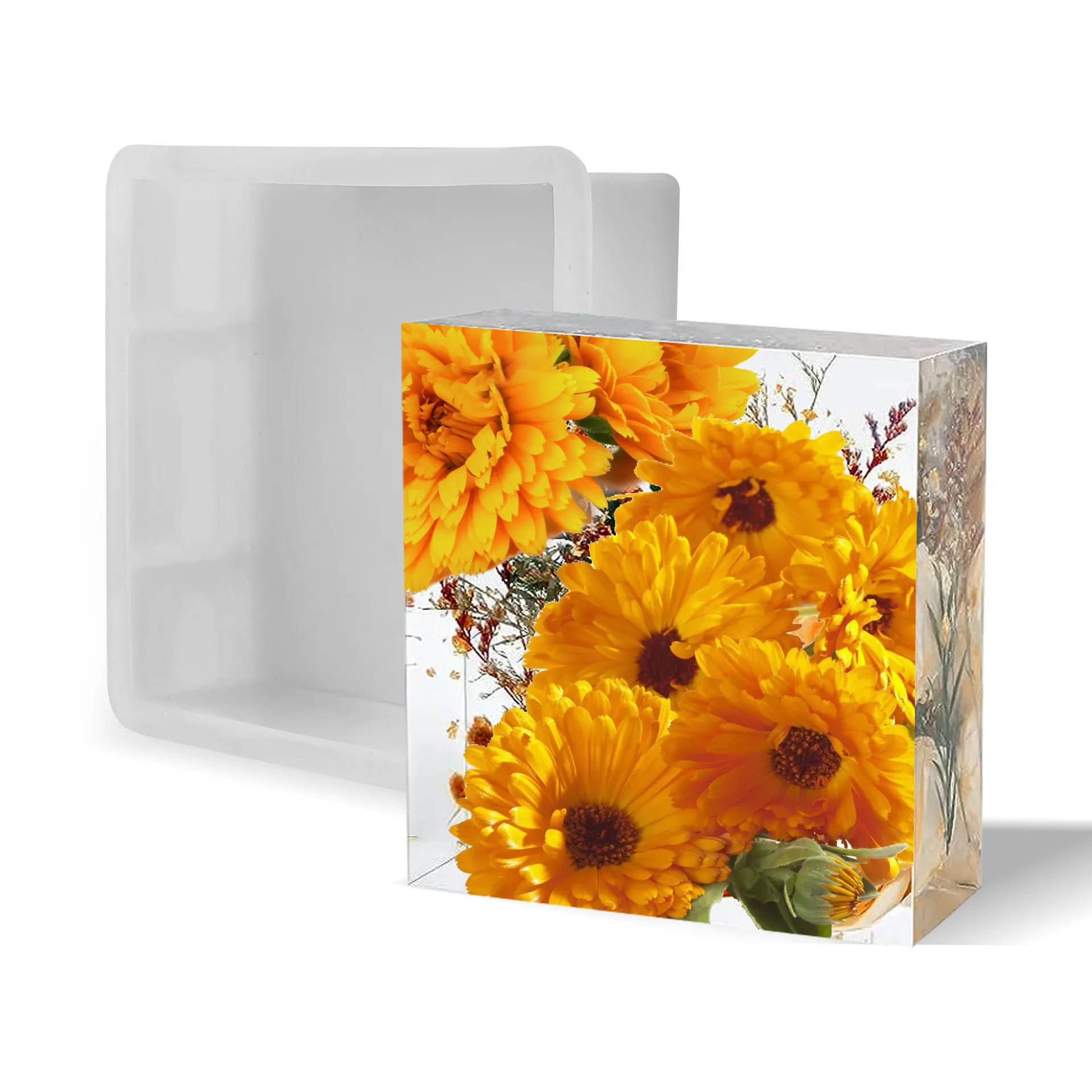 DIY Crystal Epoxy Resin Silicone Mold Geometric 3D Desktop Ornament Bookend Mould for Wholesale Crafts Decor thumbnail 2