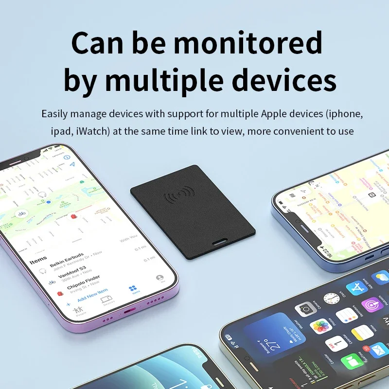 Card-Type Wallet Pet Location Finder Tracker Rechargeable Smart Anti-Loss Bluetooth Locator for Luggage Work With Apple Findmy thumbnail 2