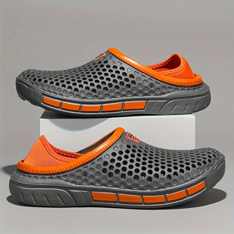 Men's and Women's Summer Sandals Clogs Casual Round Toe Slip on Outdoor Geometric Pattern Anti-slip Beach Hole Shoes Plus 46 47 thumbnail 2