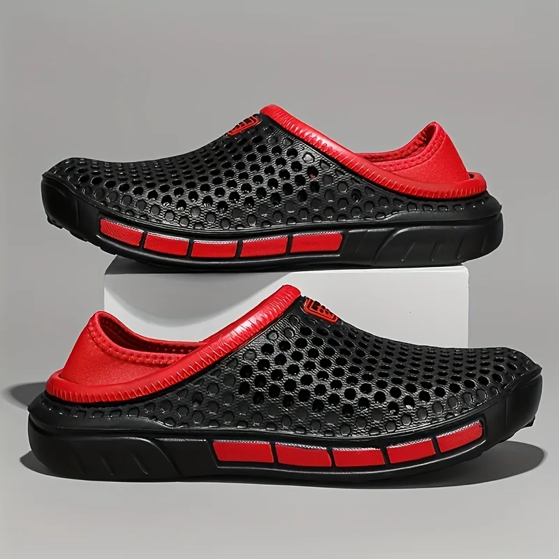 Men's and Women's Summer Sandals Clogs Casual Round Toe Slip on Outdoor Geometric Pattern Anti-slip Beach Hole Shoes Plus 46 47 thumbnail 3