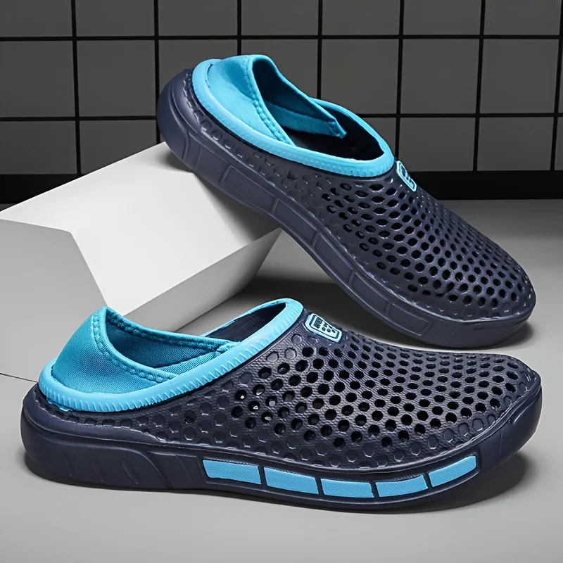Men's and Women's Summer Sandals Clogs Casual Round Toe Slip on Outdoor Geometric Pattern Anti-slip Beach Hole Shoes Plus 46 47 thumbnail 4