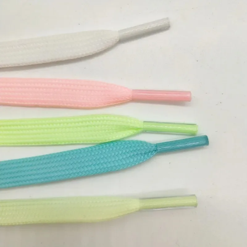 1/2pair 5 Colors Luminous Shoelaces Flat Suitable For All Shoes Fluorescent laces Party Get together Night run Unisex Shoelace thumbnail 5