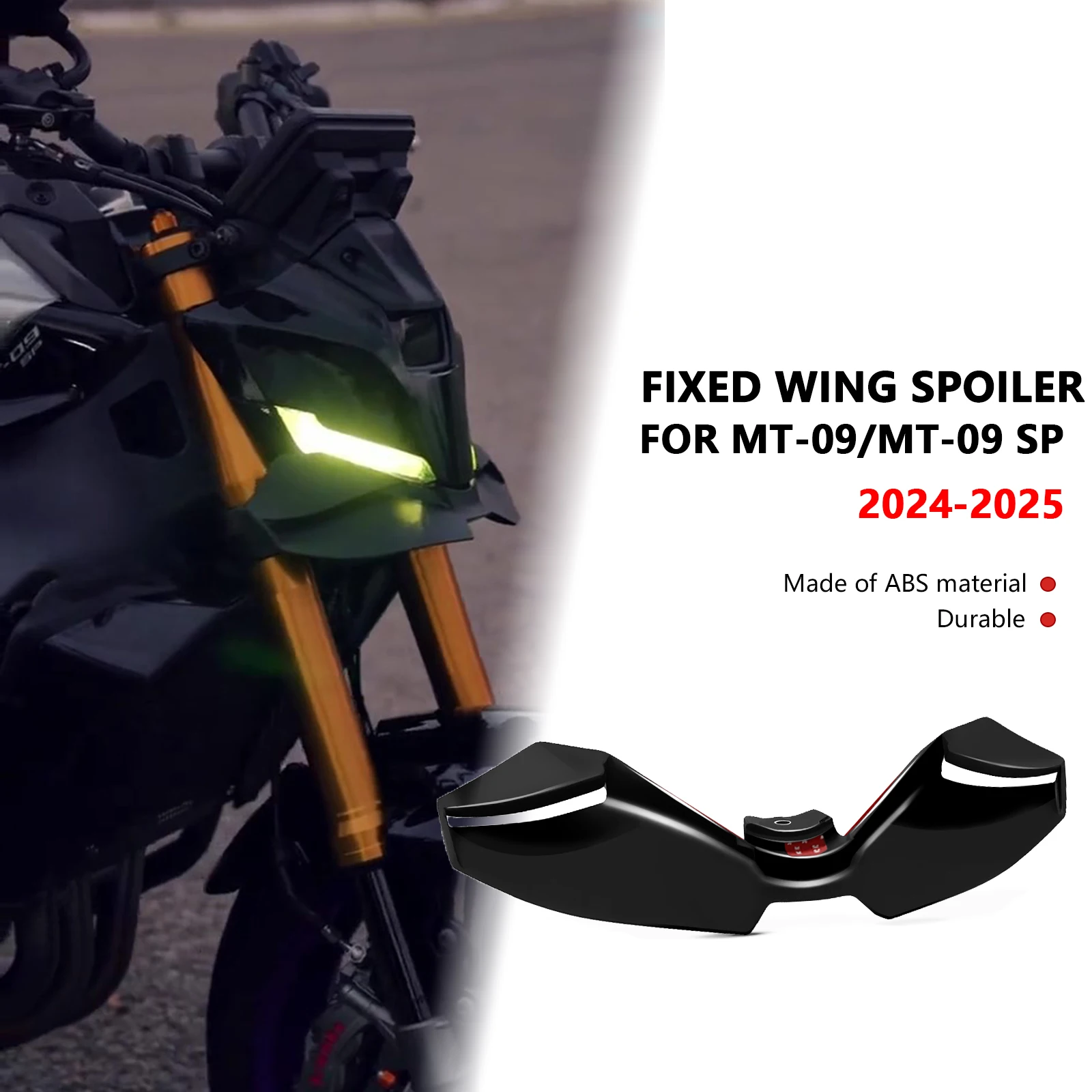 For MT 09 MT09 SP 2024 2025 Motorcycle Downforce Naked Frontal Spoilers Winglet Aerodynamic Wing Front Spoiler Kit
