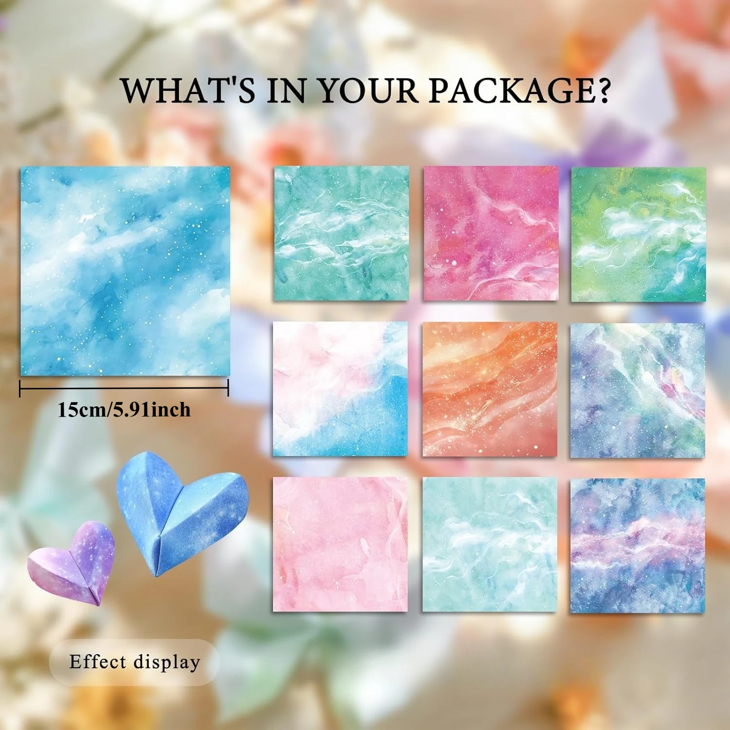 50-200 Sheets Origami Paper Kit Double Sided Squares for Scrapbook Decor, Folding Crafts Kids DIY School Arts Crafts Projects thumbnail 5