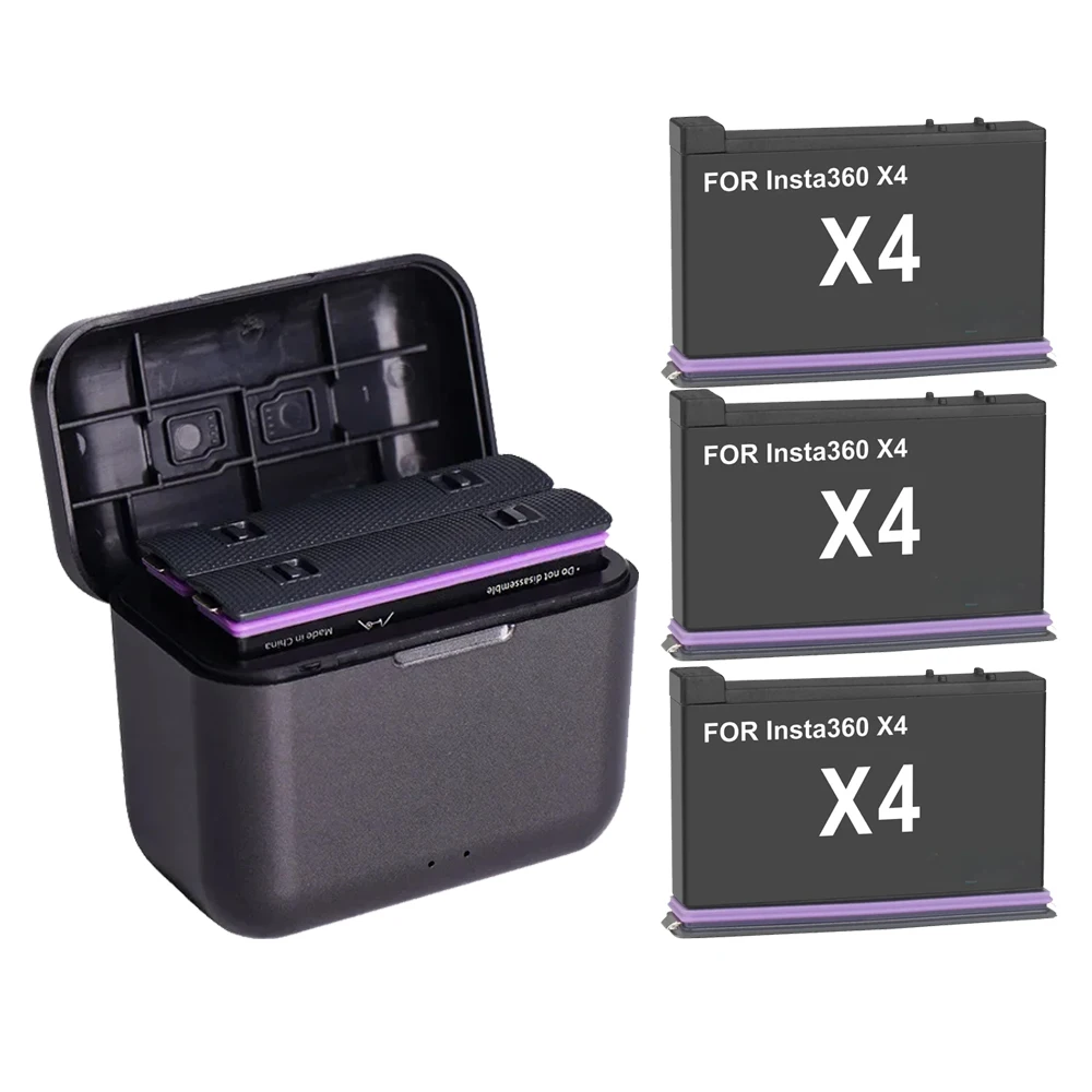 For Insta360 ONE X4 Camera Battery & 2 Slots Charger 360 Panoramic Action Camera Accessories Batteries For Insta360 X4 Battery
