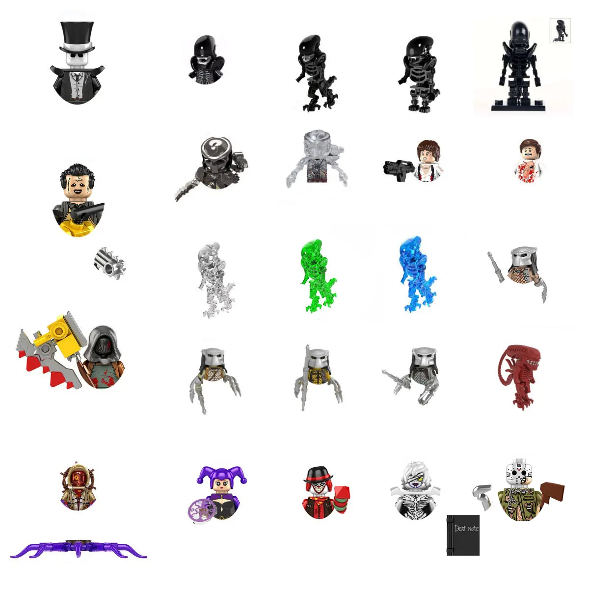 Horror Movie PG1050 PG1127 PG1127A Alien Robot Monster Model Building Blocks Enlighten Action Figure Bricks Toys For Children thumbnail 2