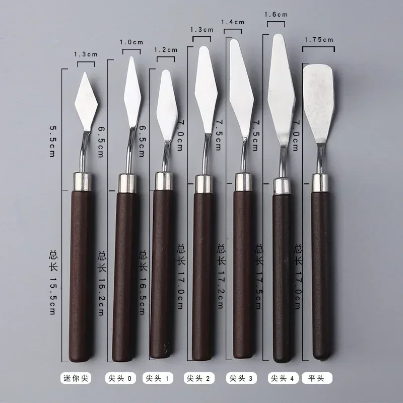 1/3/5/7Pcs/Set Stainless Steel Oil Painting Knife Artist Spatula Art Tools stationery School Office supplies drawing cute thumbnail 5