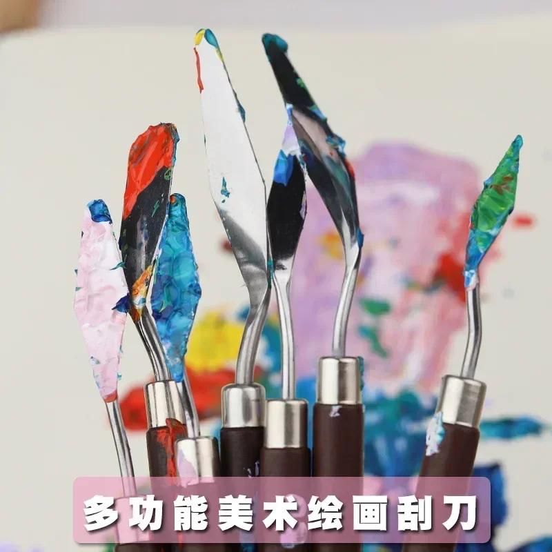 1/3/5/7Pcs/Set Stainless Steel Oil Painting Knife Artist Spatula Art Tools stationery School Office supplies drawing cute thumbnail 3