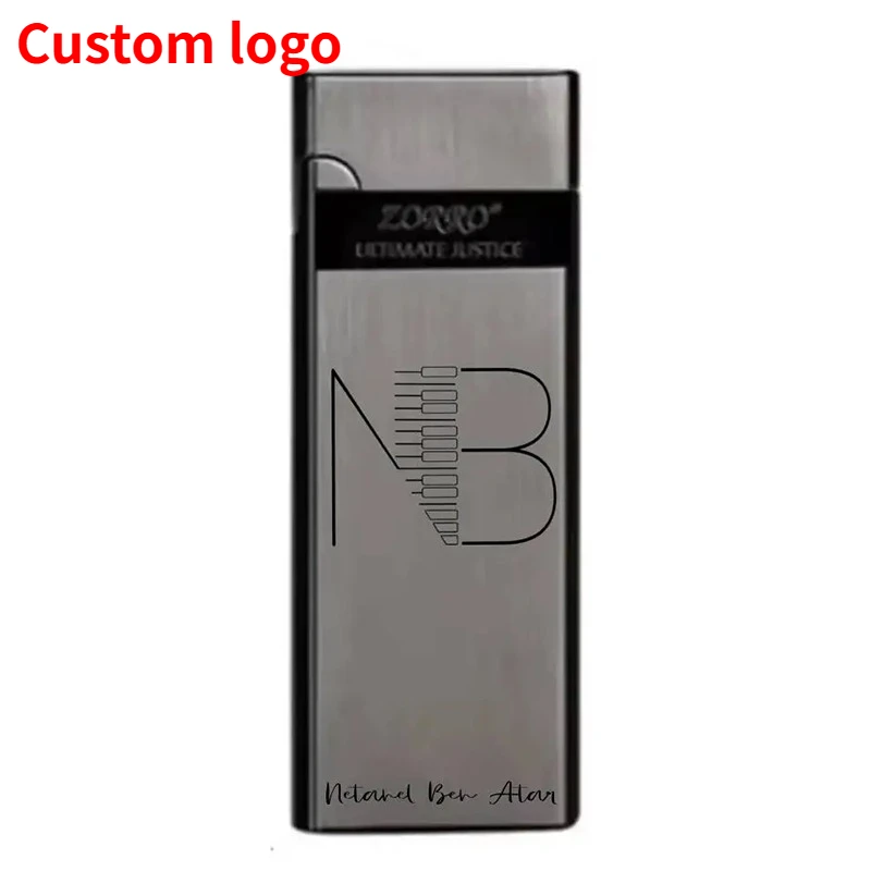 Zorro 636 Metal Ultra Thin Butane Gas Inflatable Grinding Wheel Lighter Holiday Gift Smoking Accessories Men's Small Tools thumbnail 6