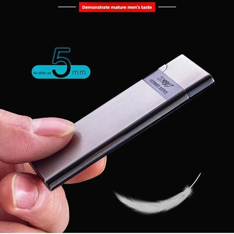 Zorro 636 Metal Ultra Thin Butane Gas Inflatable Grinding Wheel Lighter Holiday Gift Smoking Accessories Men's Small Tools thumbnail 5