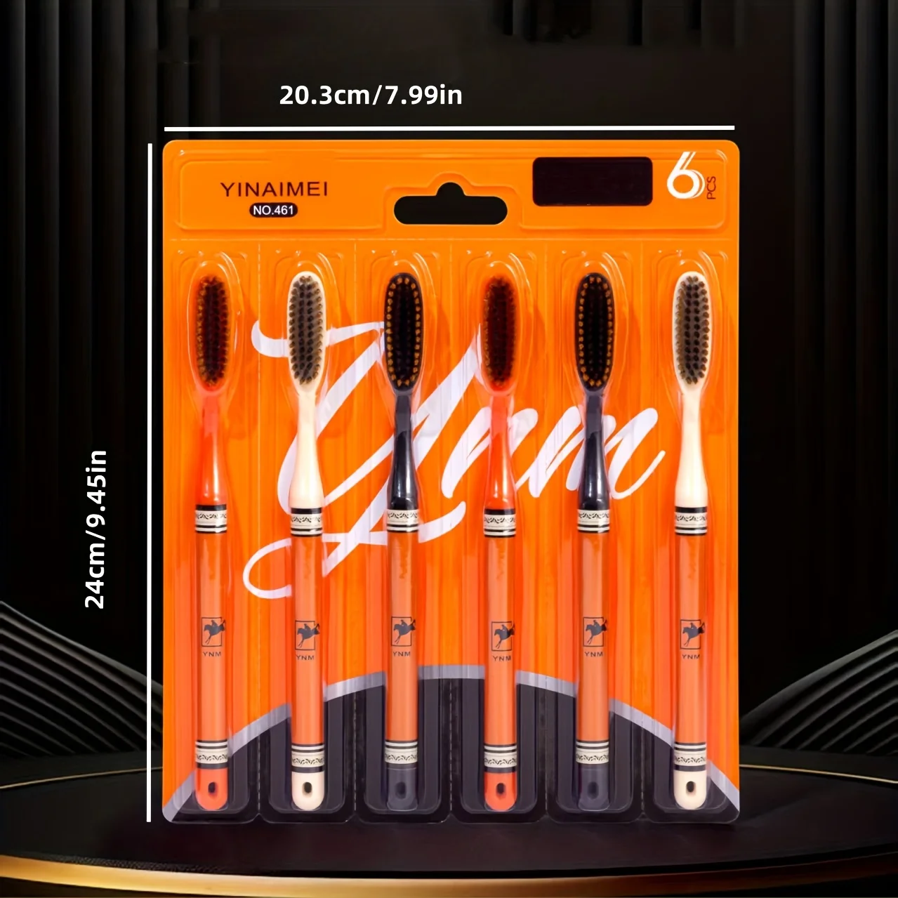 6-Pack of Accessible Luxury Long-Head Household Wide-Head Adult Ultra-Fine Soft-Bristled Toothbrush with Enlarged and Longed Couple Home Decoration Printed Handle to Care for Gums Filament Efficient Clean Fashion Design Non-Slip Brush Handle thumbnail 6