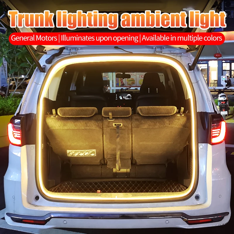 Car Rear Trunk Brighten LED Strip 12V Modified Lighting for Waterproof Flexible Light Universal connector Plug & Play 4m
